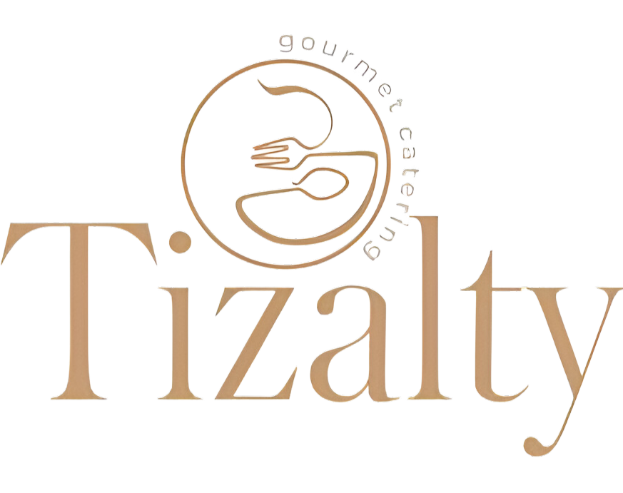 A logo for a gourmet catering company called tizalty.