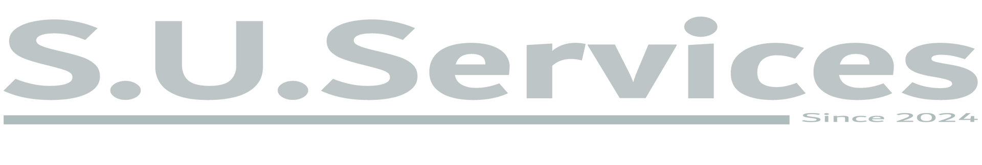 SUServices in grijze tekst met een regel eronder en