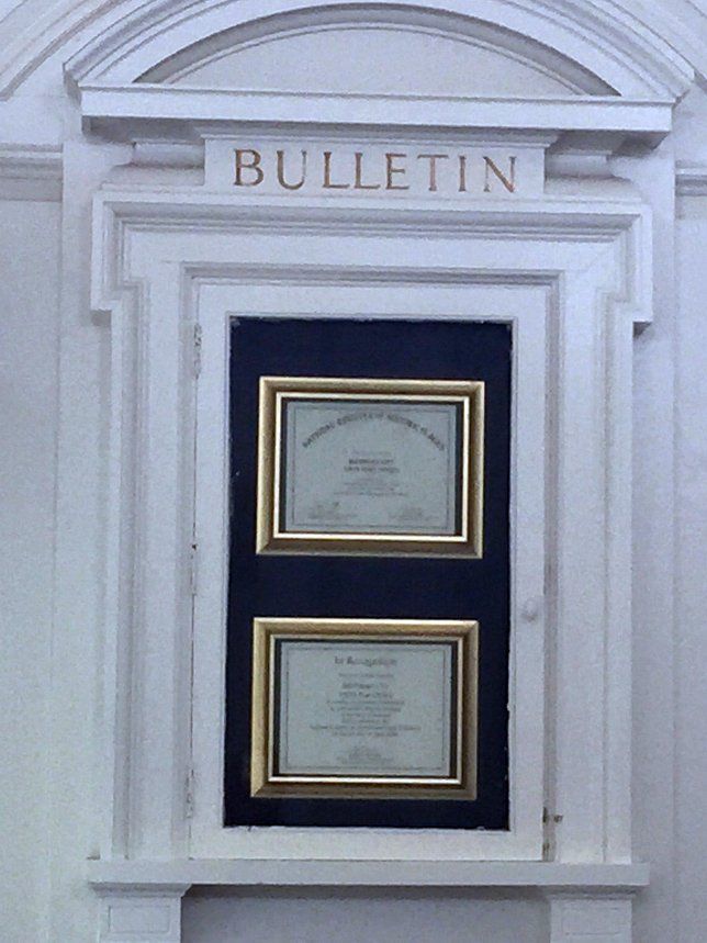 White bulletin board with 