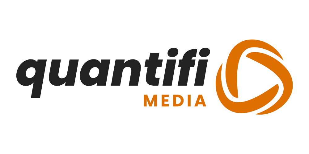 Logo for Quantifi Media: Black text 