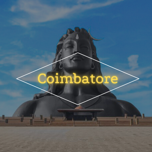 A picture of a statue with the word coimbatore on it