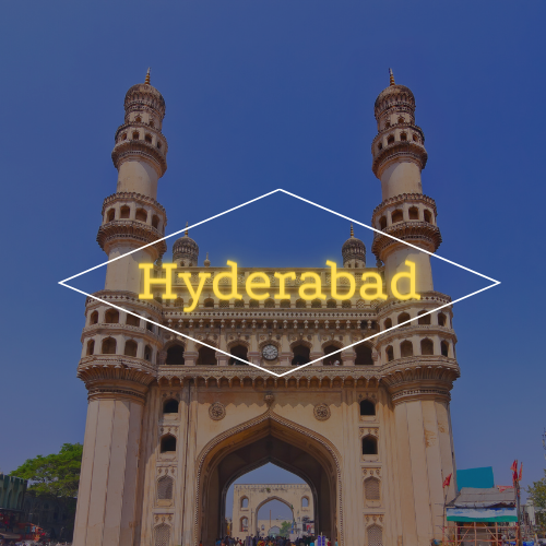 A picture of hyderabad with a castle in the background