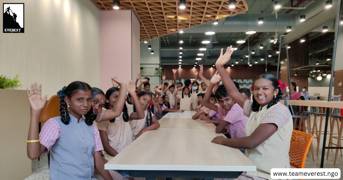 children visiting a corporate company as part of a CSR activity