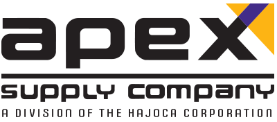 The apex supply company logo is a division of the hajoca corporation