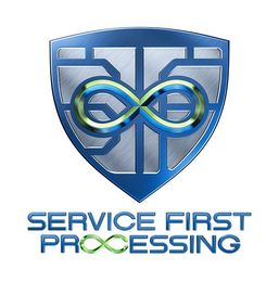 A logo for service first processing that says we make electronic payments simple efficient profitable