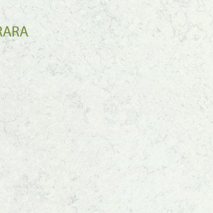 A close up of a white granite counter top.