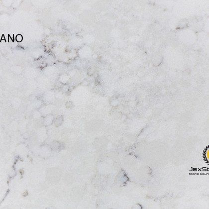 A close up of a white marble counter top