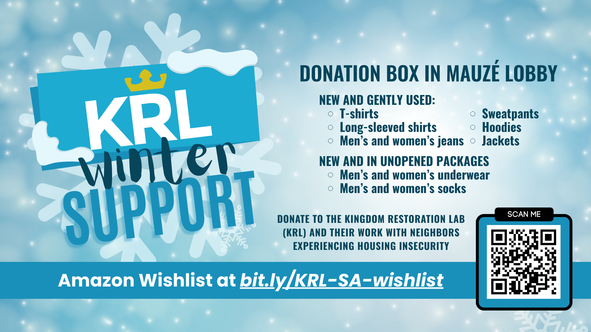 KRL Winter items needed