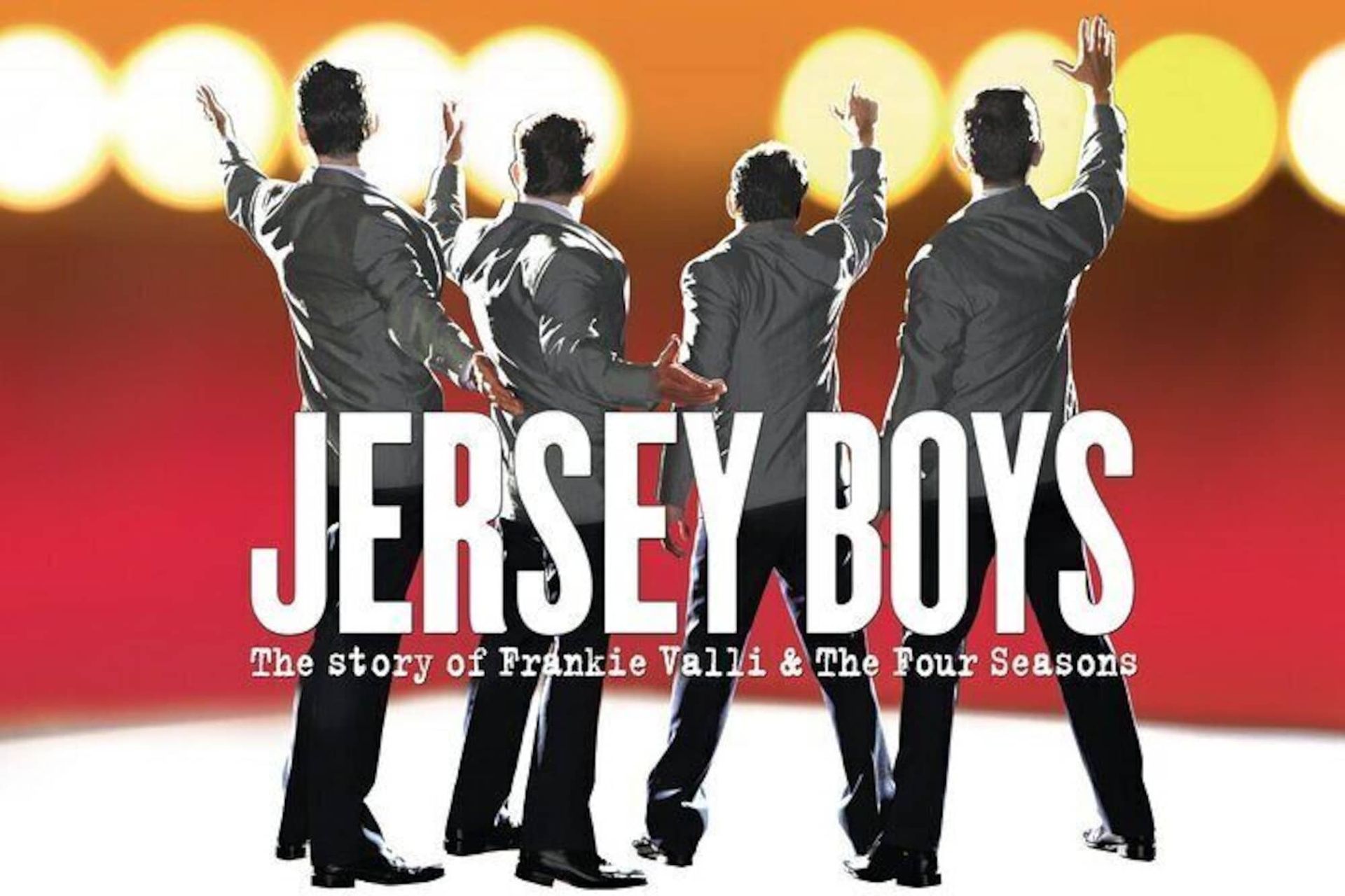 a poster for jersey boys the story of frankie valli and the four seasons