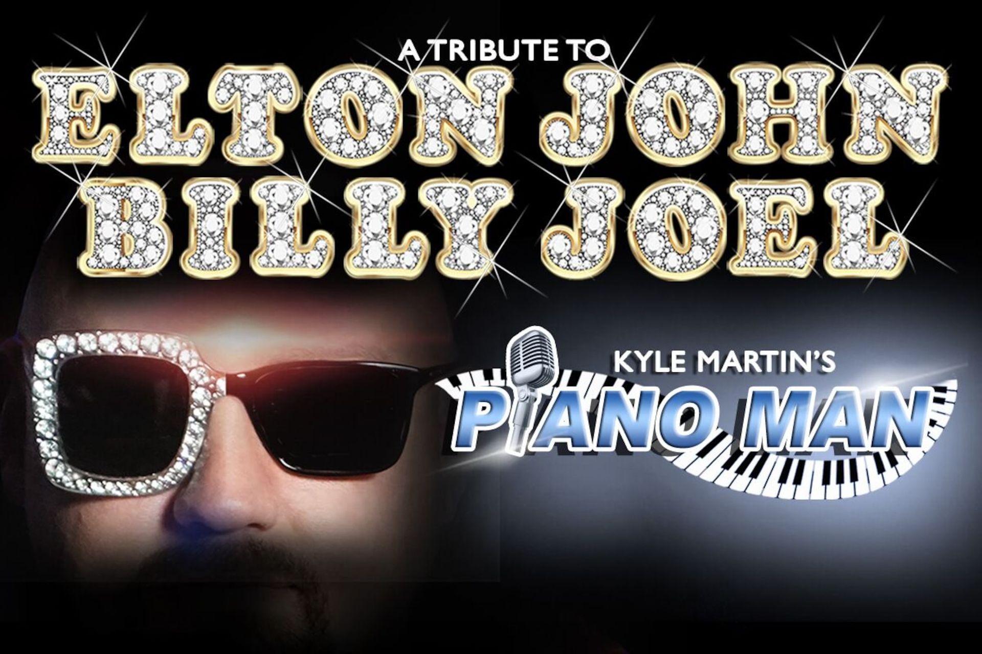 a poster for elton john billy joel and kyle martin 's piano man