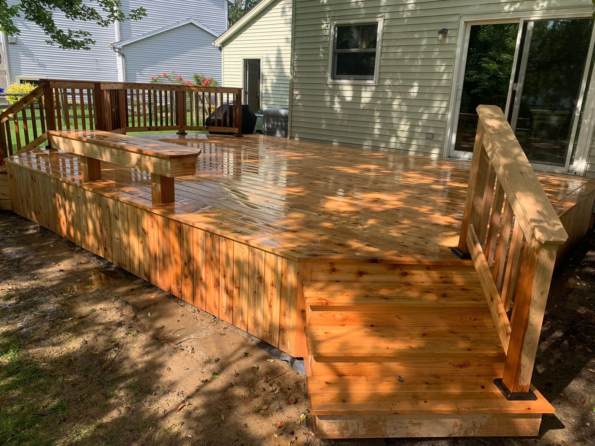 Outdoor deck with railing by NorthPoint Remodeling, Northwest Ohio