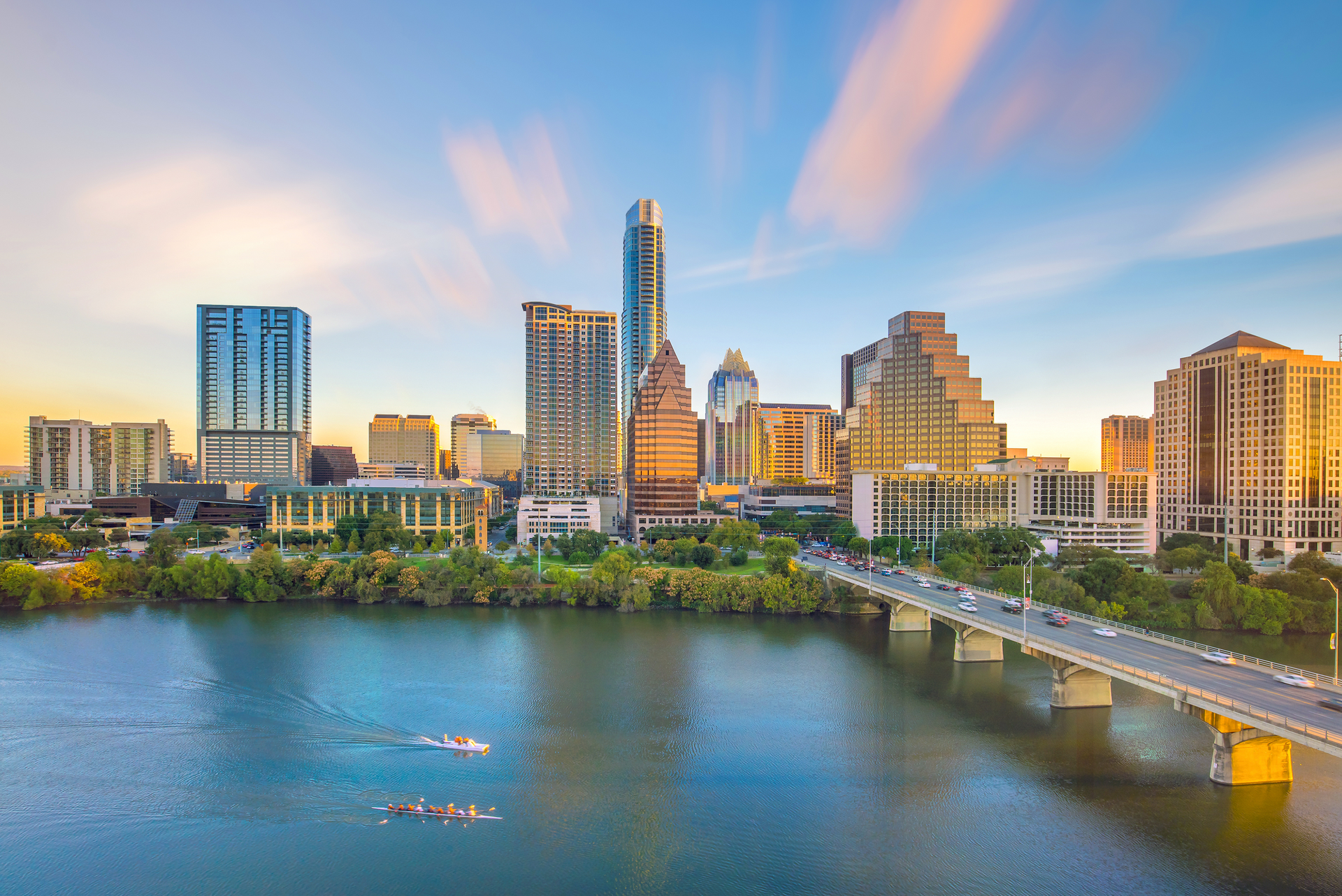 Downtown Skyline from Austin, Texas in USA