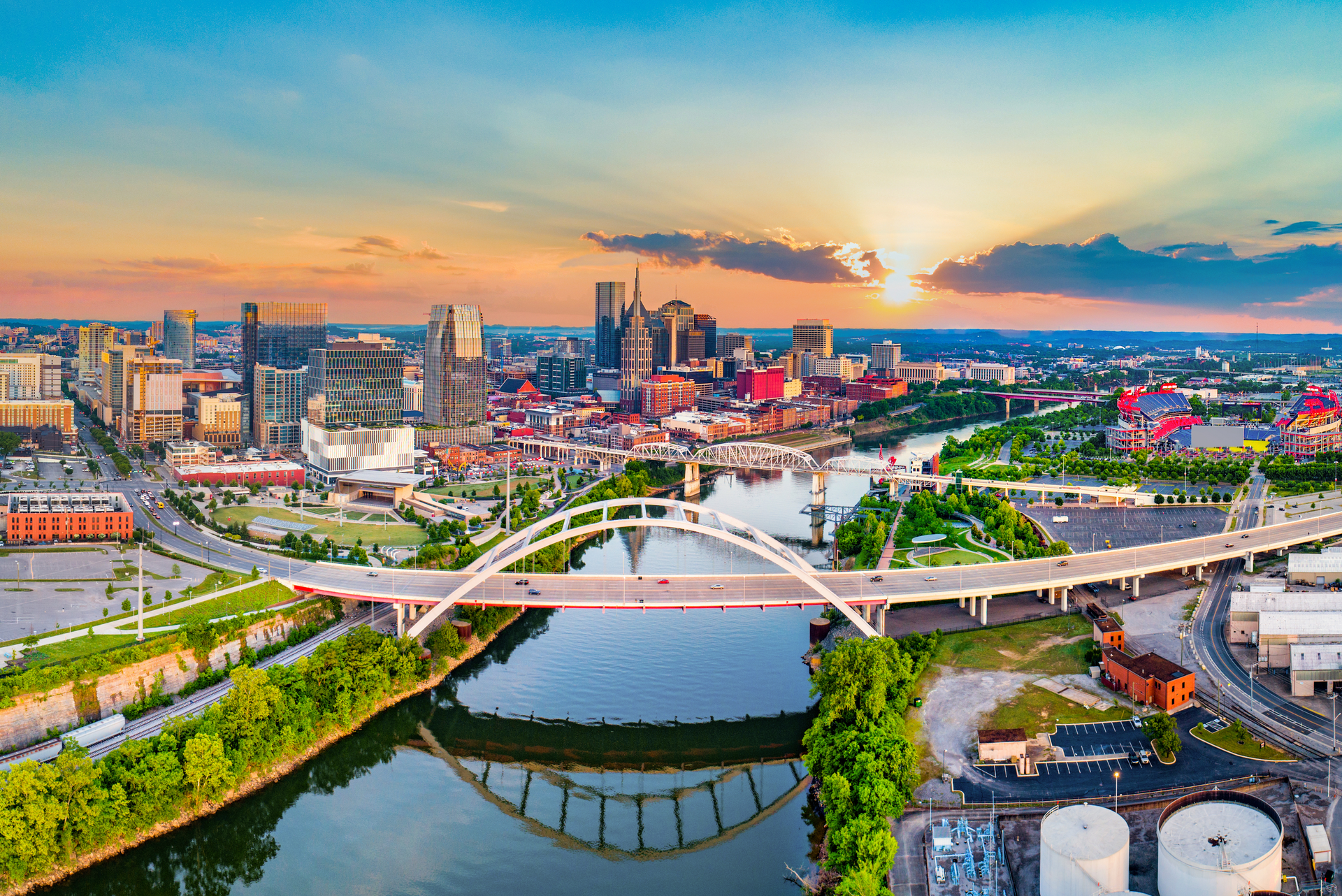 Nashville, Tennessee Drone Skyline