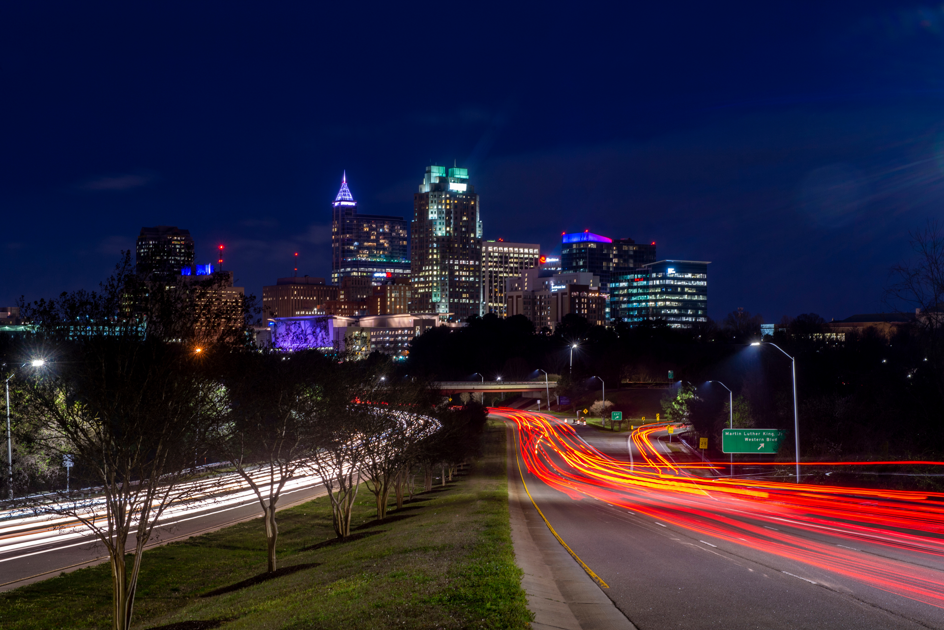 Raleigh, NC Skyline from South Saunder's Street