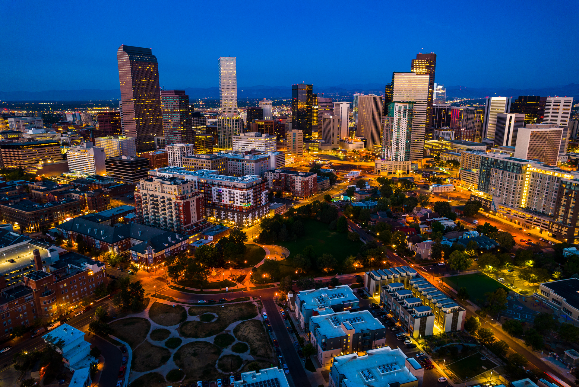 Denver, Colorado at Night, Blue Hour