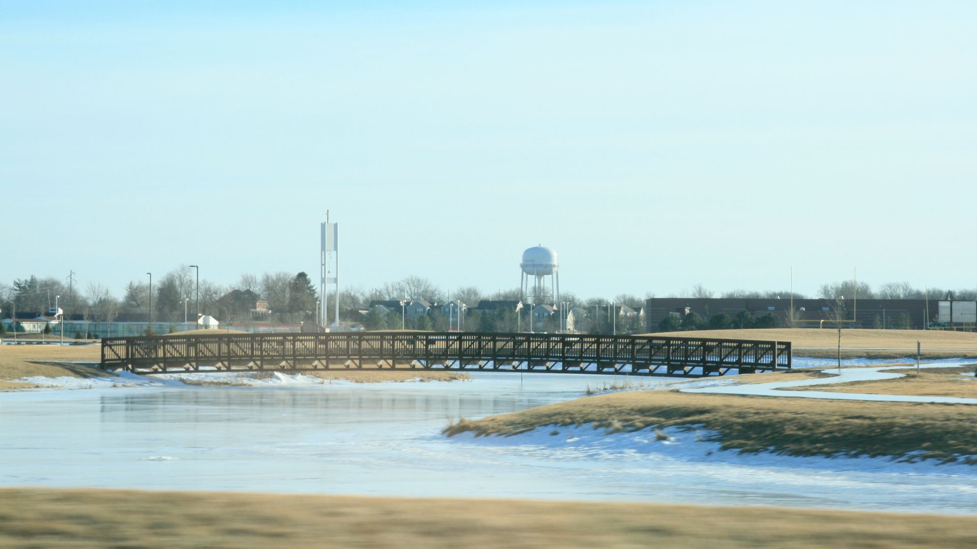 Aerial view of downtown Muncie, Indiana