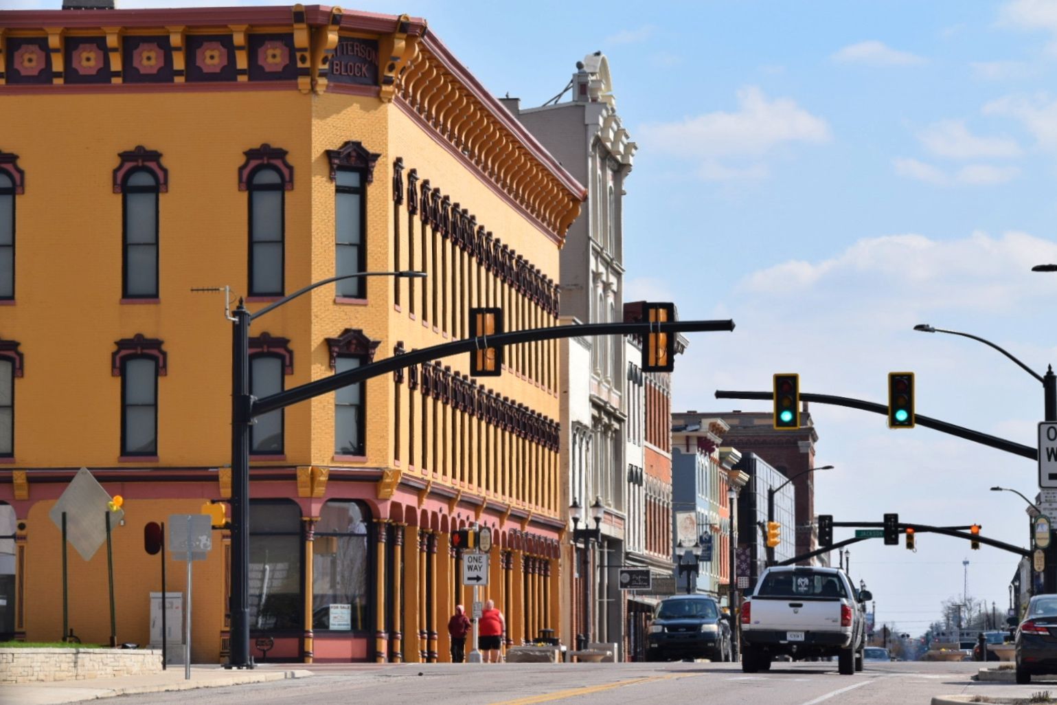 Aerial view of downtown Muncie, Indiana