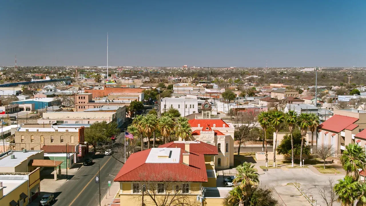Aerial view of Eagle Pass, Texas