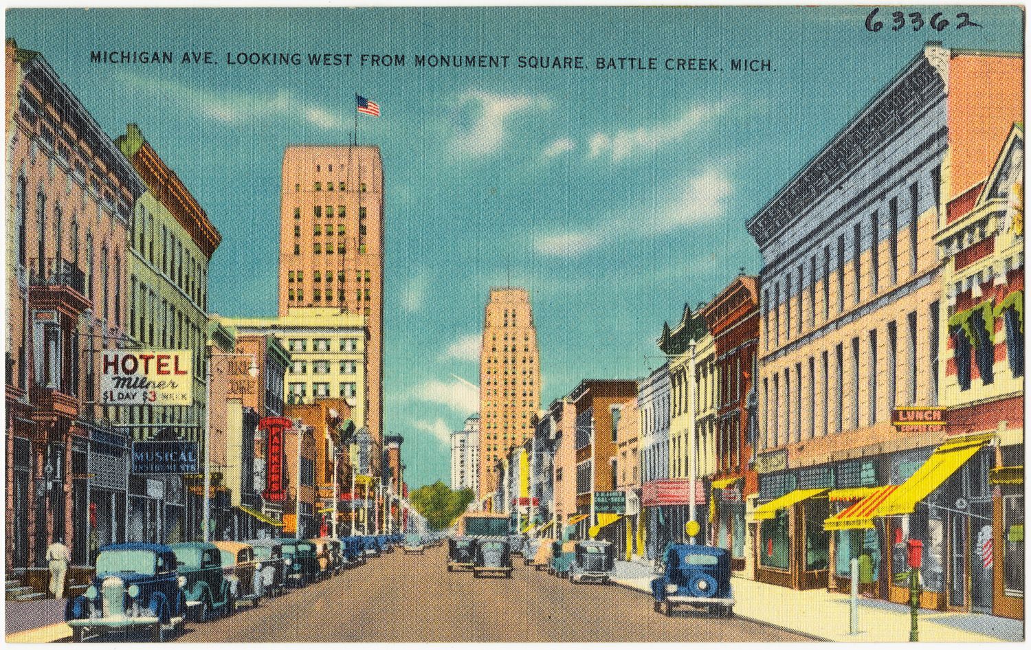Michigan Avenue, looking west from Monument Square