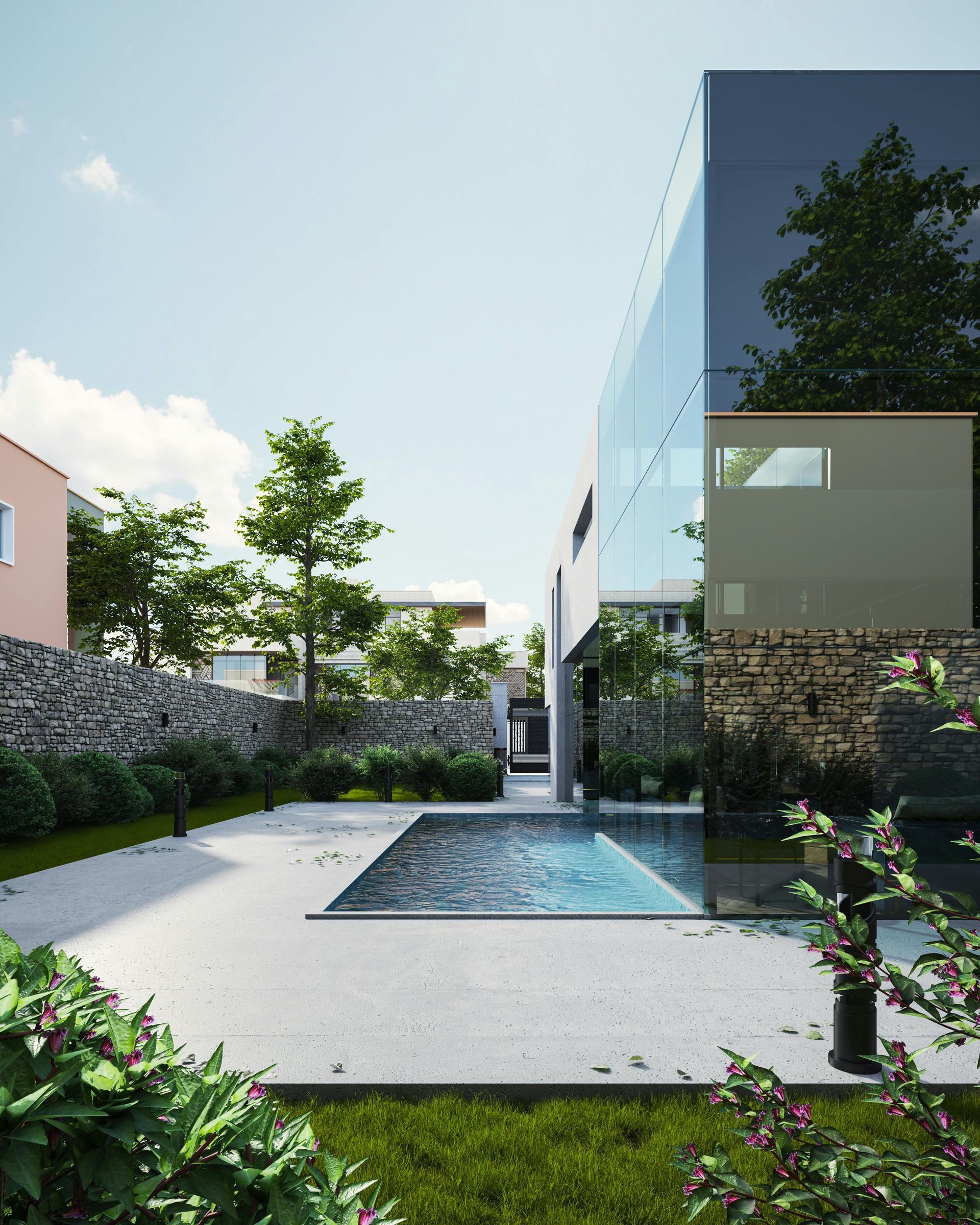 Sleek modern home with courtyard and pool – frequently asked questions about home buying