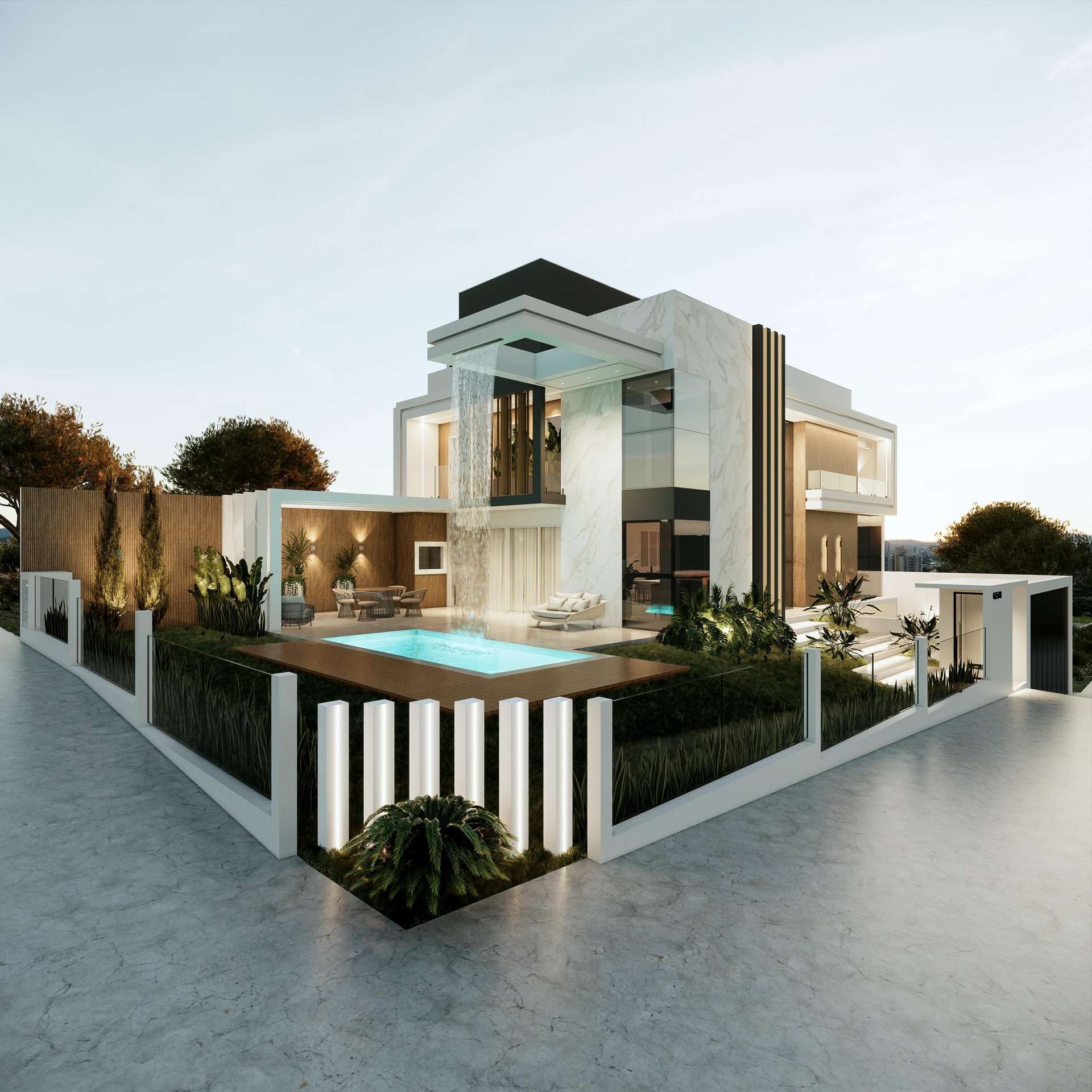 Contemporary luxury house with private pool – smart planning for upscale real estate investments
