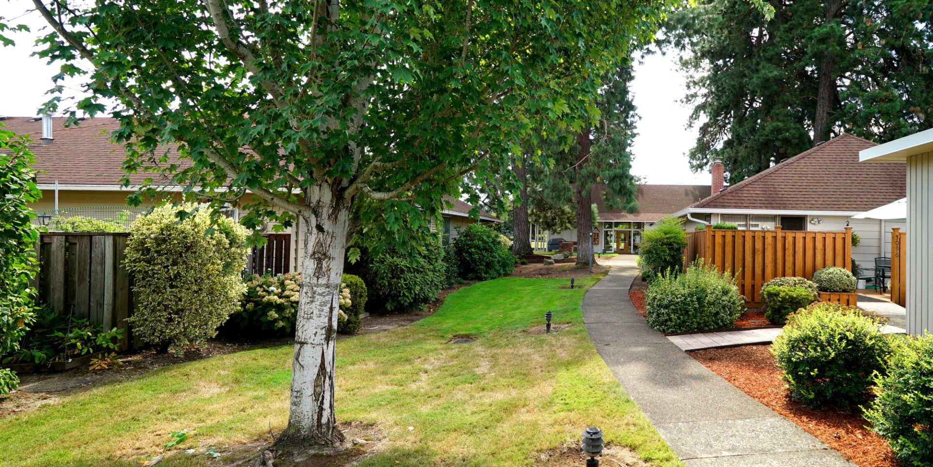 A path leading to a house in a residential area