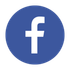 The facebook logo is in a blue circle on a white background.