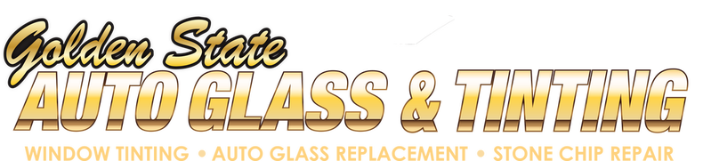 A logo for golden state auto glass and tinting