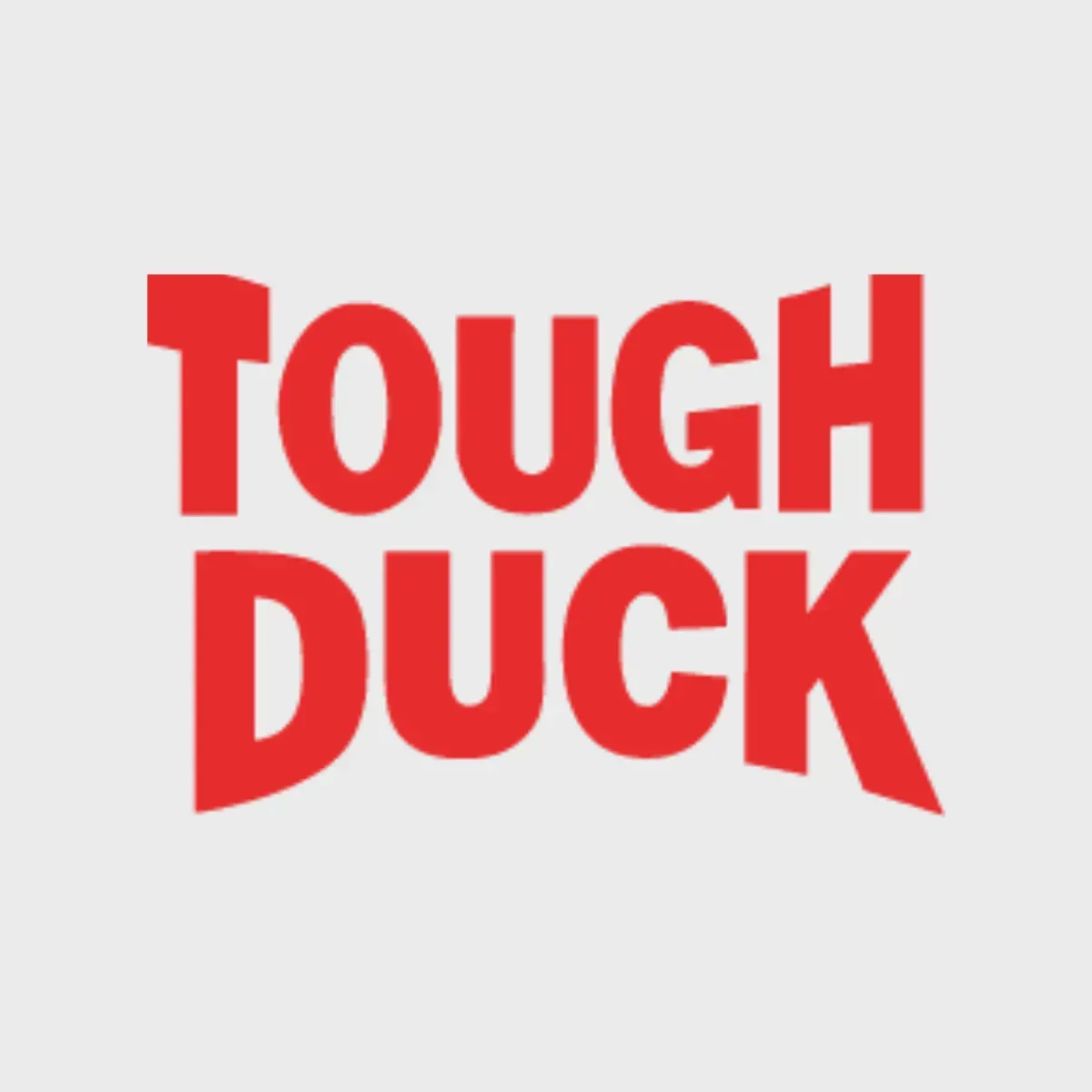 A red tough duck logo on a white background