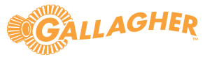 A logo for gallagher is shown on a white background
