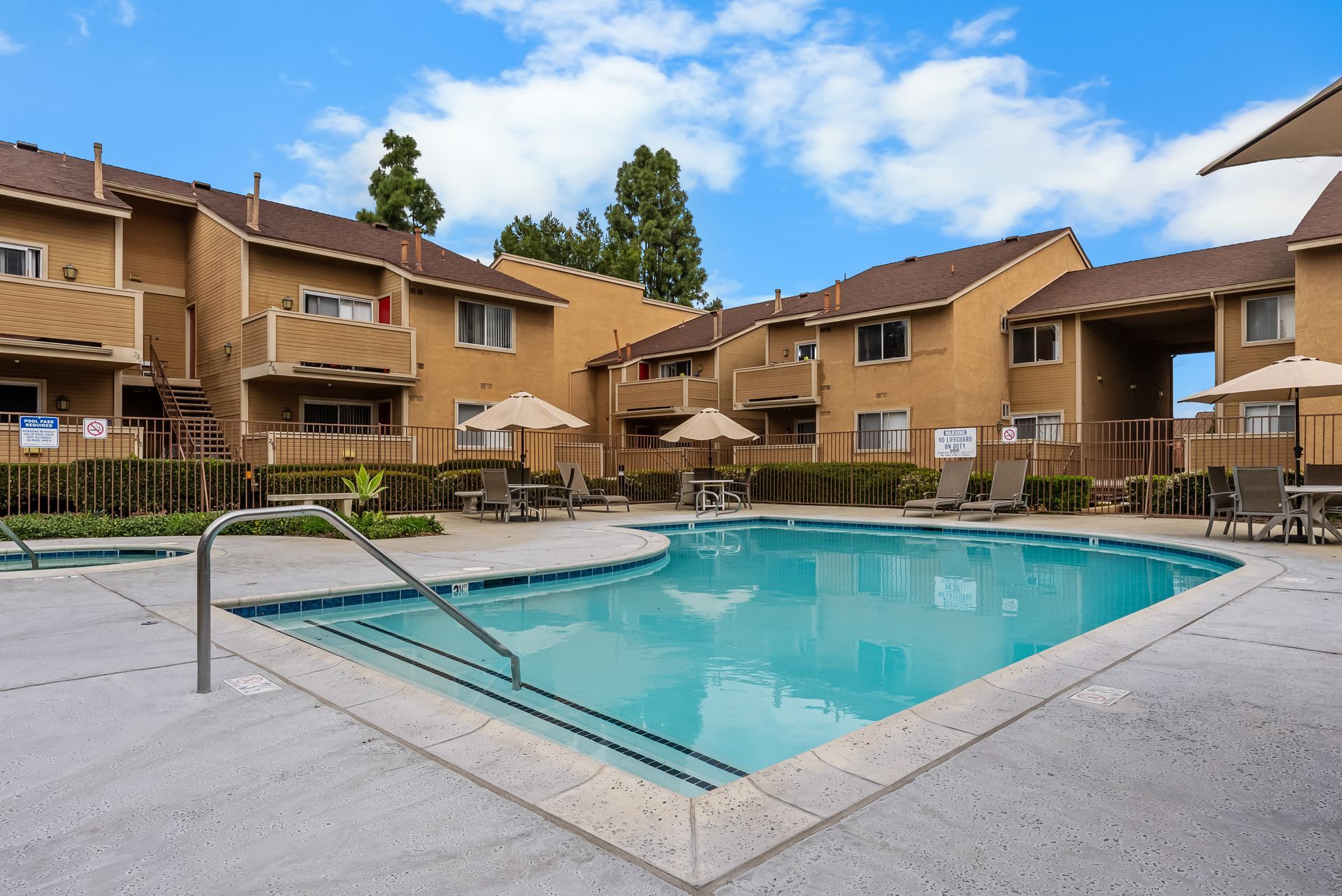 swimming pool and apartments