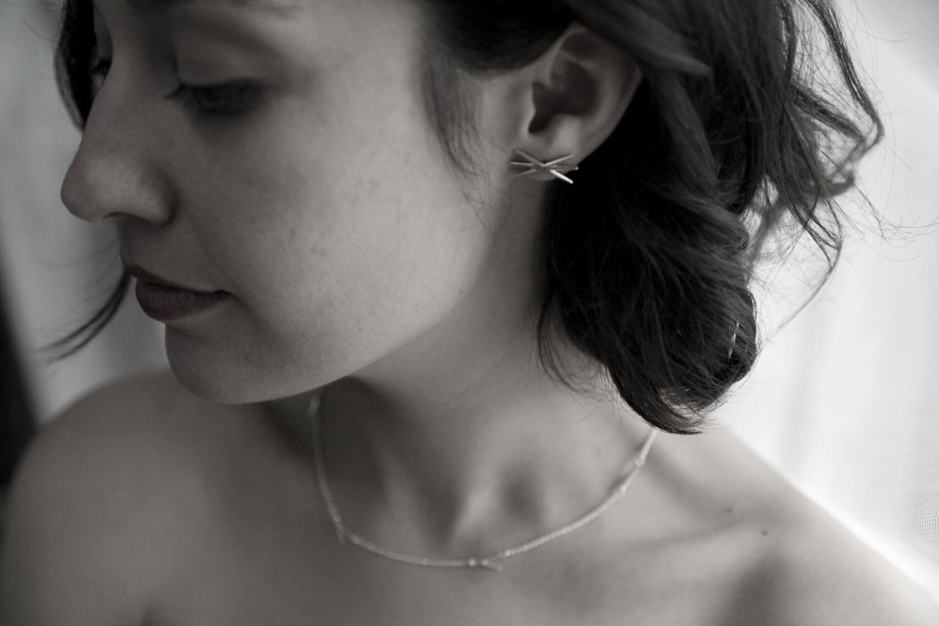 girl wearing earrings