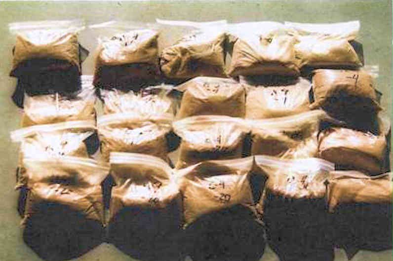 Sample Bags Taken from Test Holes and Buckets