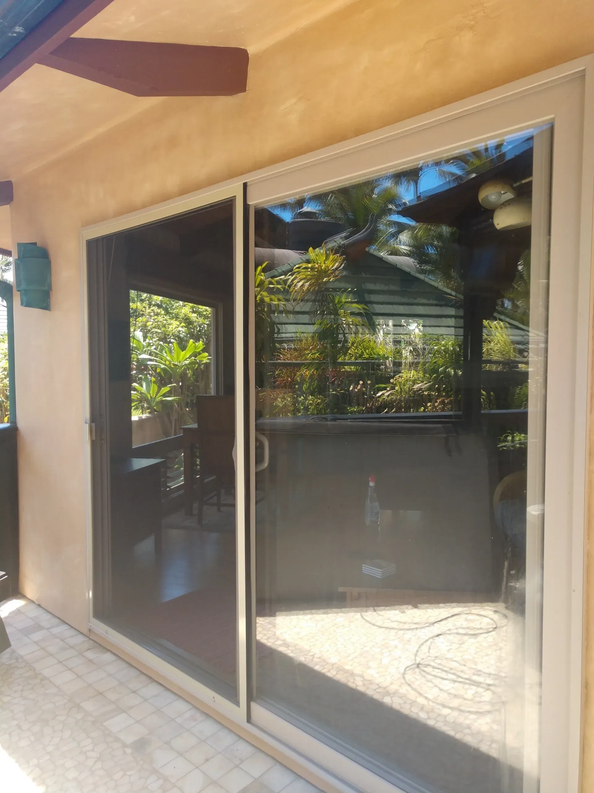 Wide door with sliding screen — Makawao, HI — Hawaiian Door & Window Screens