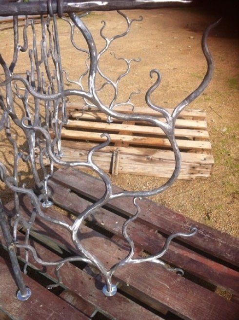 ringhiera in ferro battuto argentato