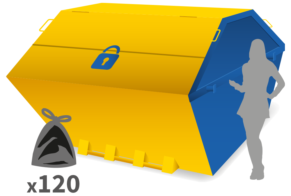 book an enclosed locked 12 yard skip hire today