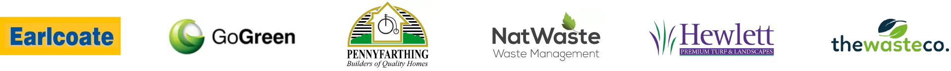 our customers include earlcoate, go green, pennyfarthing homes, nat-waste, hewlett and the waste co