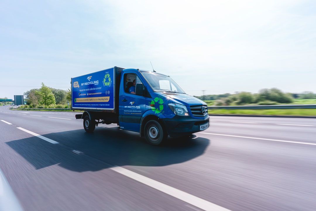 rf recycling van on the road