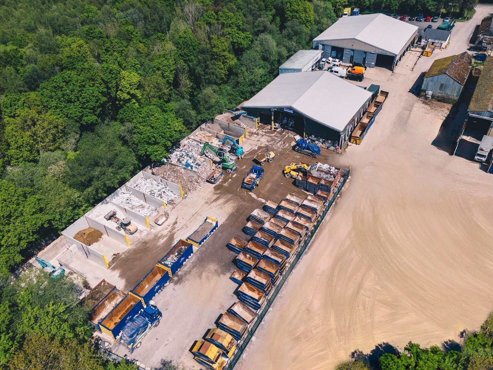 Image from above of the local RF Recycling site at Fordingbridge