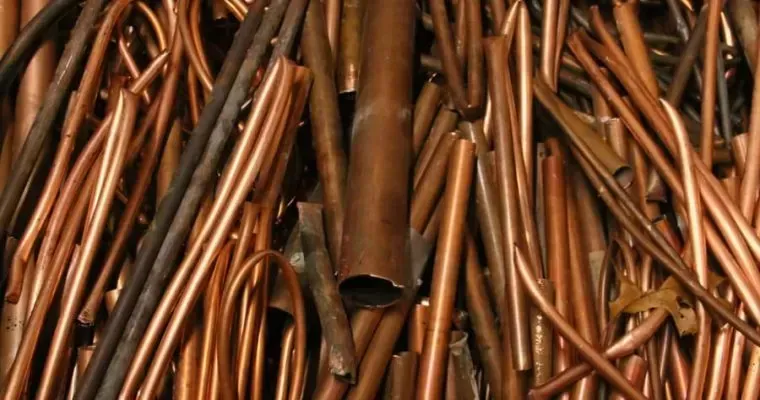 image of waste copper pipes