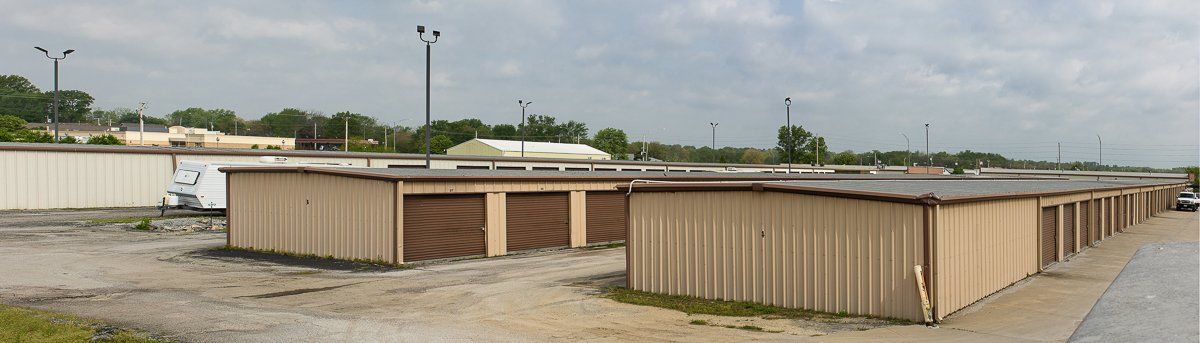 Birds eye view of storage units