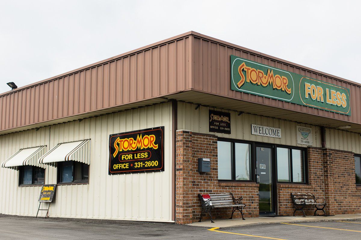 Side view of building signage