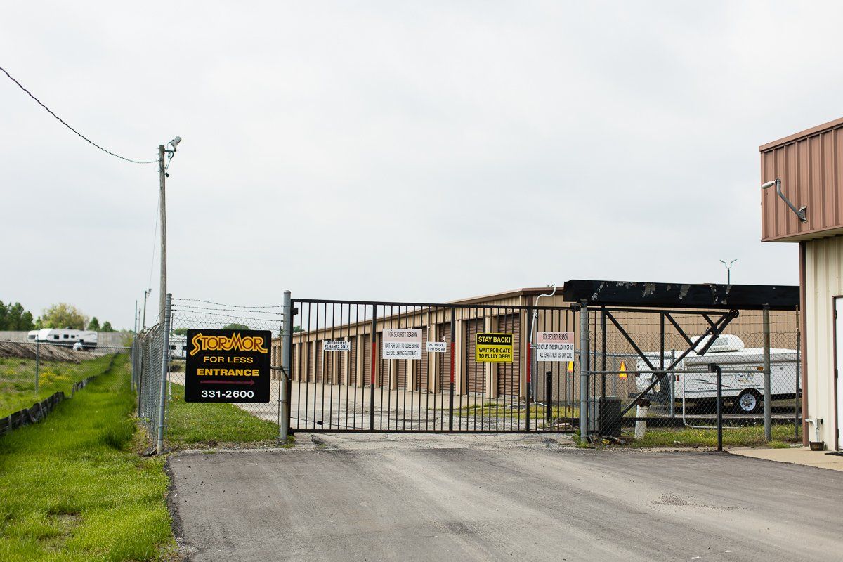 Wide angle of security gate at StorMore