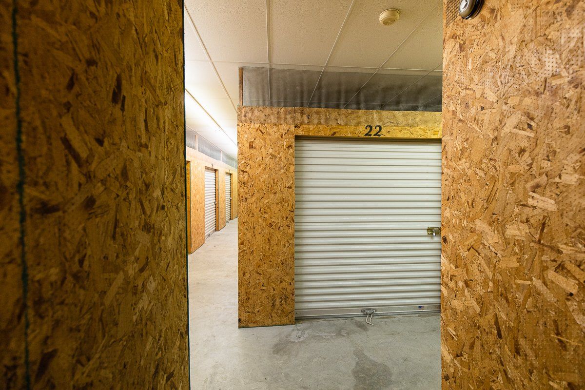 Side view of interior storage doors