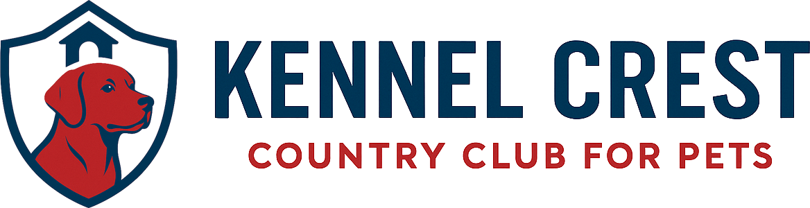 The logo for kennel crest country club for pets