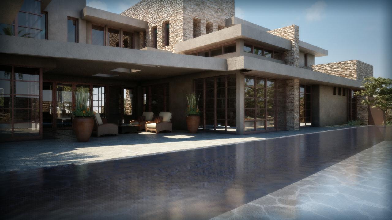 Exterior of a contemporary home in las vegas designed by Studio 6 architects