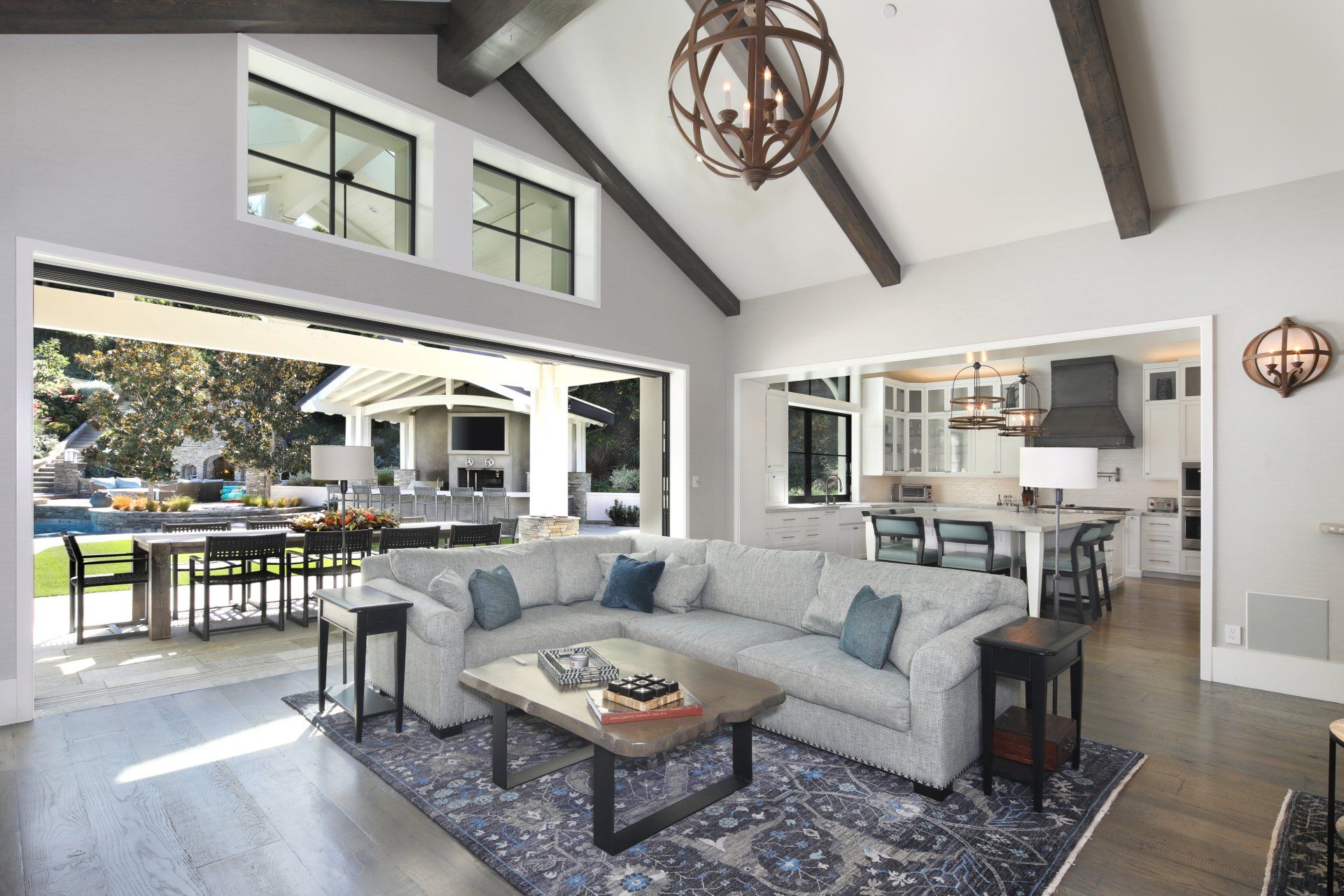 living room of traditional home in Laguna Hills, CA designed by Studio 6 Architects