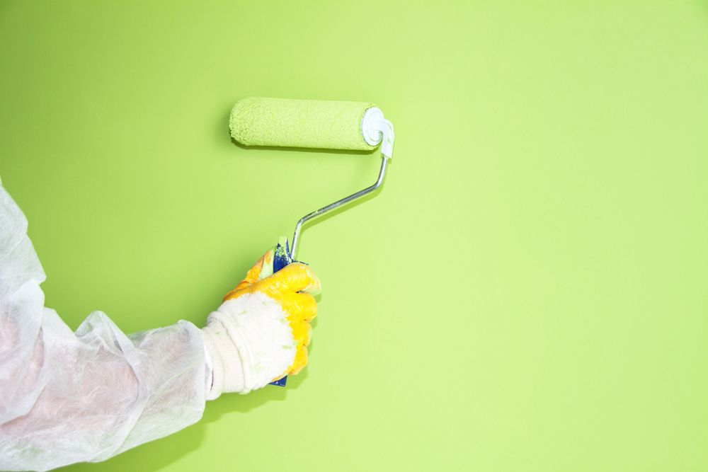 Skilled Painting Wall Painting with Light Green Colour — Professional Painters in Byron Bay, NSW
