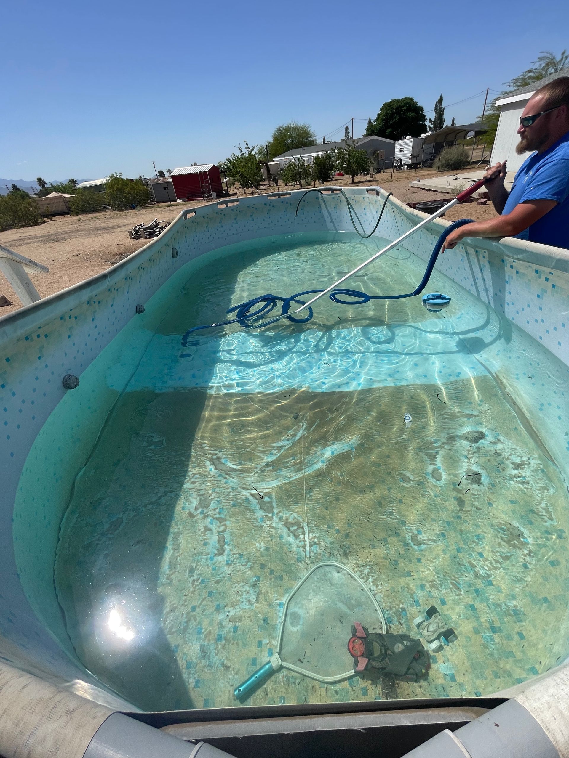above ground pool cleaning