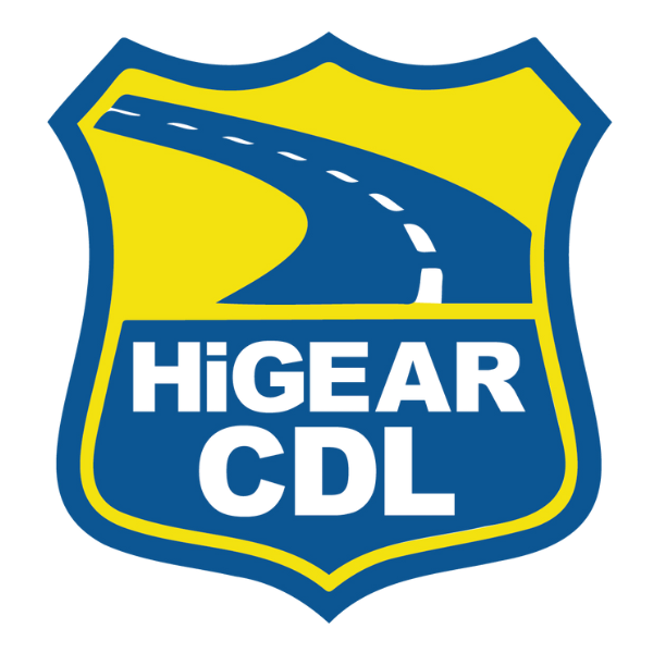 A blue and yellow logo for higear cdl